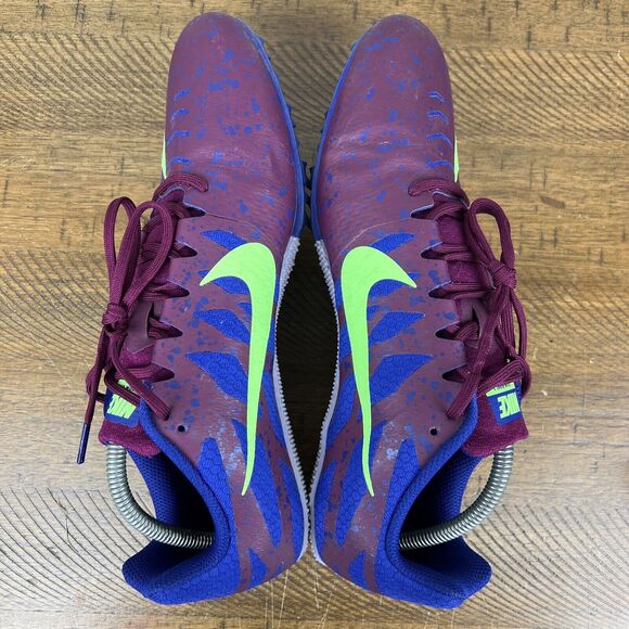 Nike Zoom Rival S Shoes Men 11.5 Purple Lime Track Sprint Spikes Racing Sprinter - Picture 7 of 14
